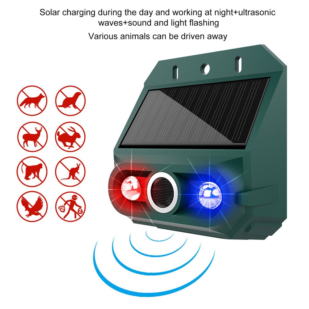 4-Solar Motion Sensor Alarm With Strobe Light For Outdoor Security