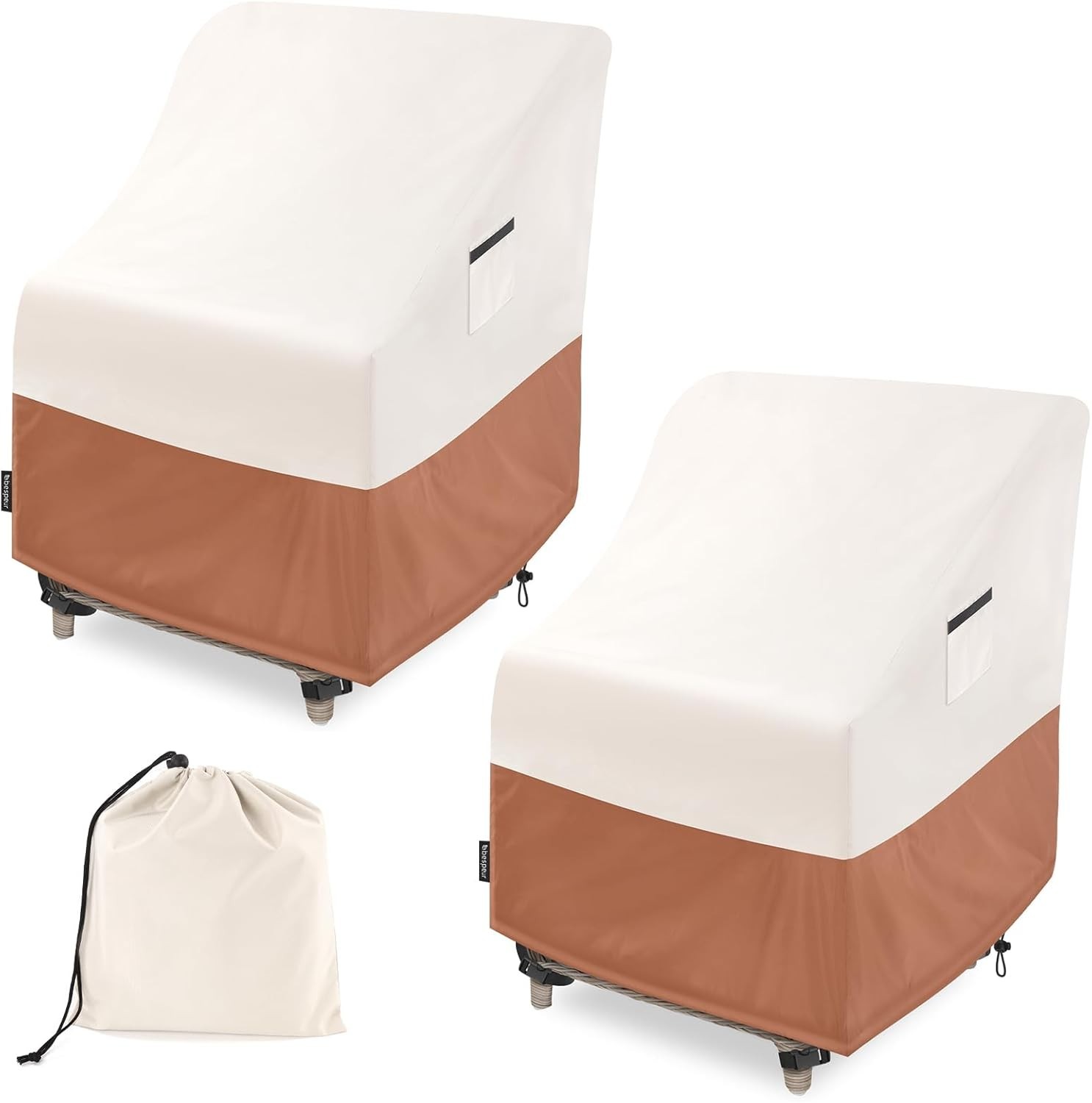 2 Pack Waterproof Patio Chair Covers with Air Vents for Swivel/ Rocking Chair