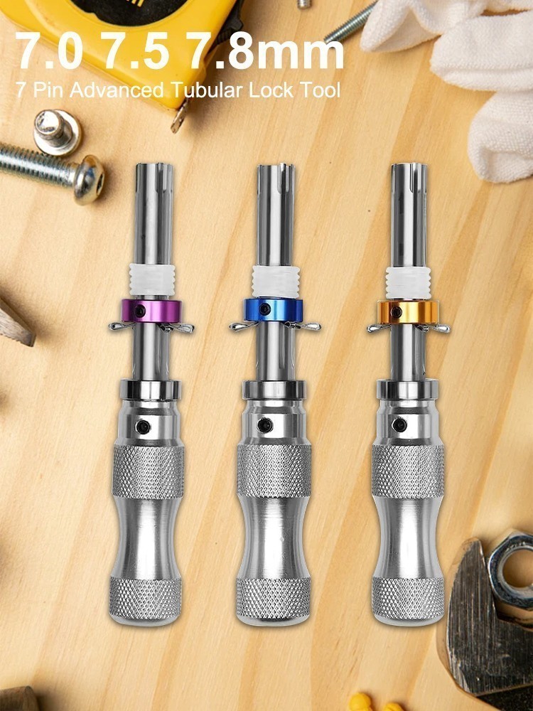 3PC 7 Pin Advanced Tubular Lock Tool Set For Padlock Hook Tool Seal Pick Puller