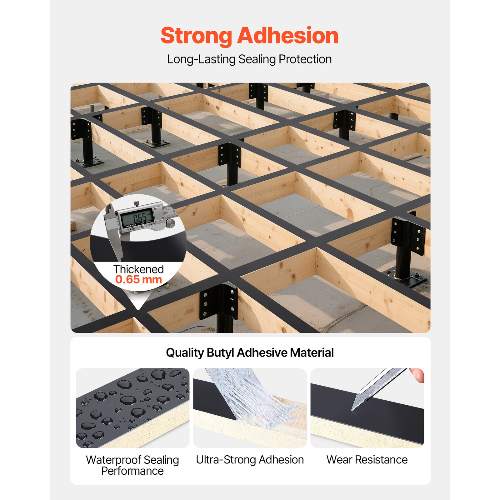 Uimoso Deck Joist Tape Waterproof Butyl Flashing Tape 2 in x 50 ft, Pack of 10