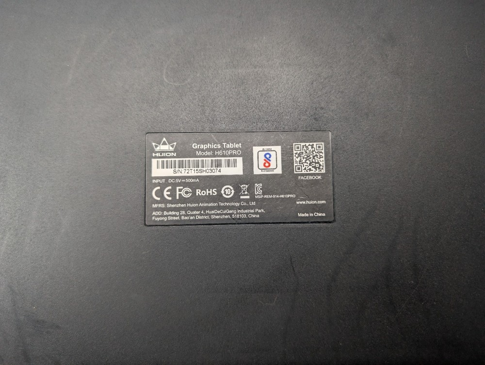 Huion H610PRO Tablet Only, Untested