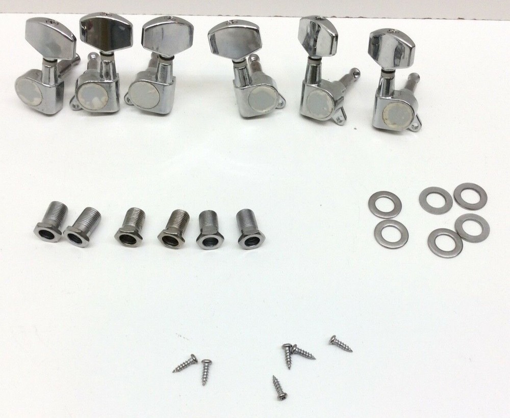 SumDirect Guitar String Tuning Pegs Tuner Machine Heads Knobs 3R3L 6 Pack Chrome