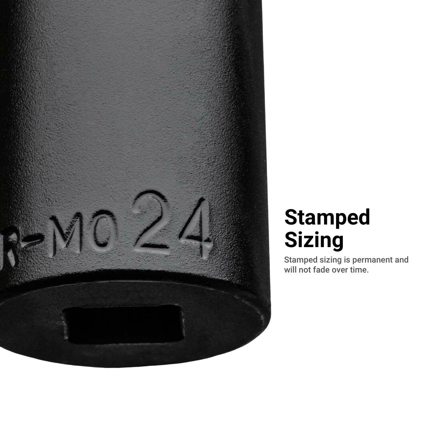 Capri Tools 3/8 in. Dr Shallow/Semi-Deep/Deep Impact Socket Set w/ Rail, Metric