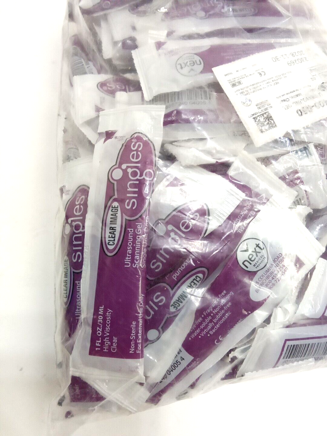 Next Med. Clear Image 02-400-030 1oz Singles UltraSound Scanning Gel Clear 100pk