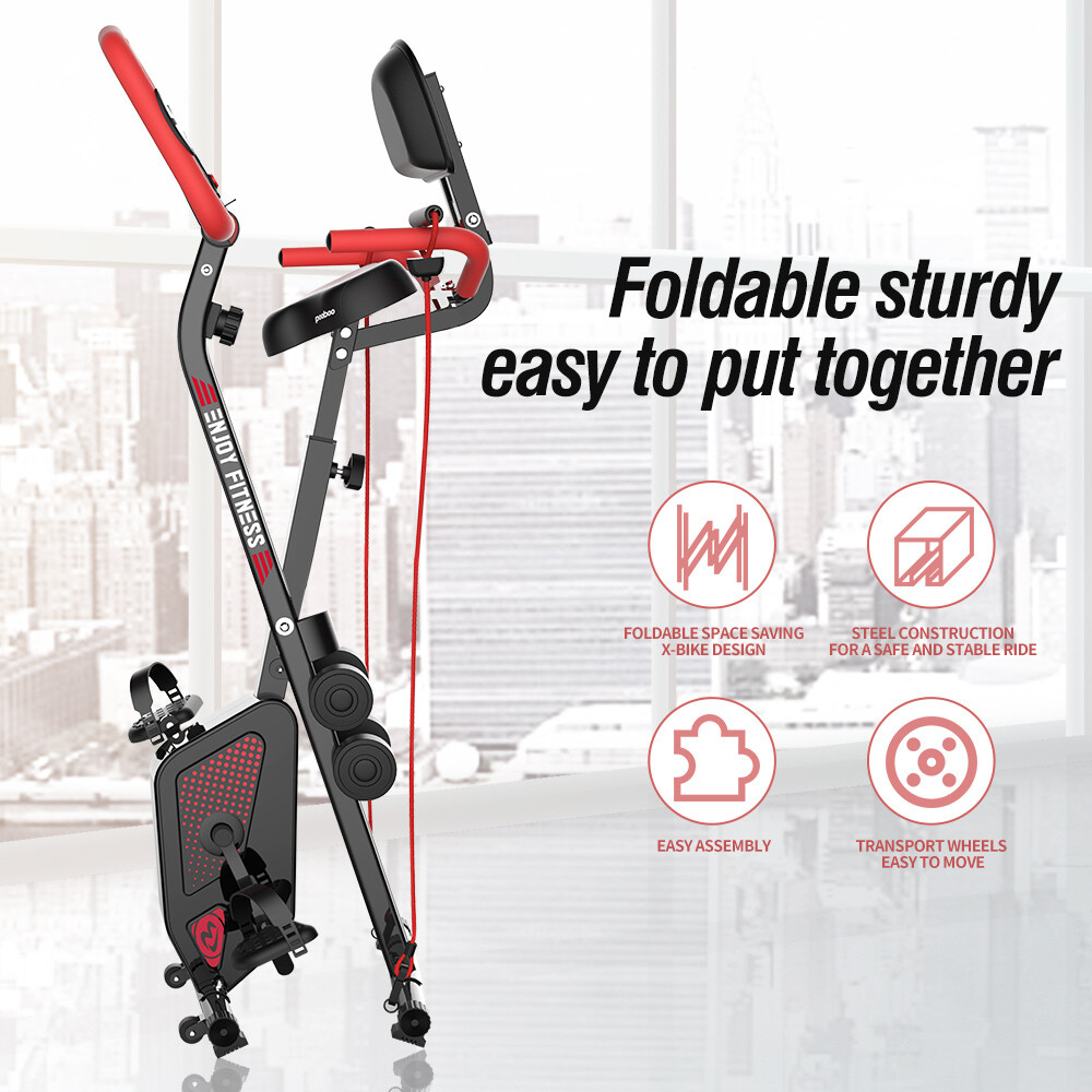 Folding Stationary Upright Indoor Cycling Exercise Bike Recumbent Fitness Bike