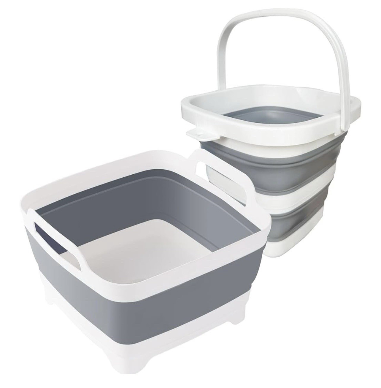 2 Pcs  (9L+5L) Collapsible Basin Bucket-Collapsible Tub Portable Sink