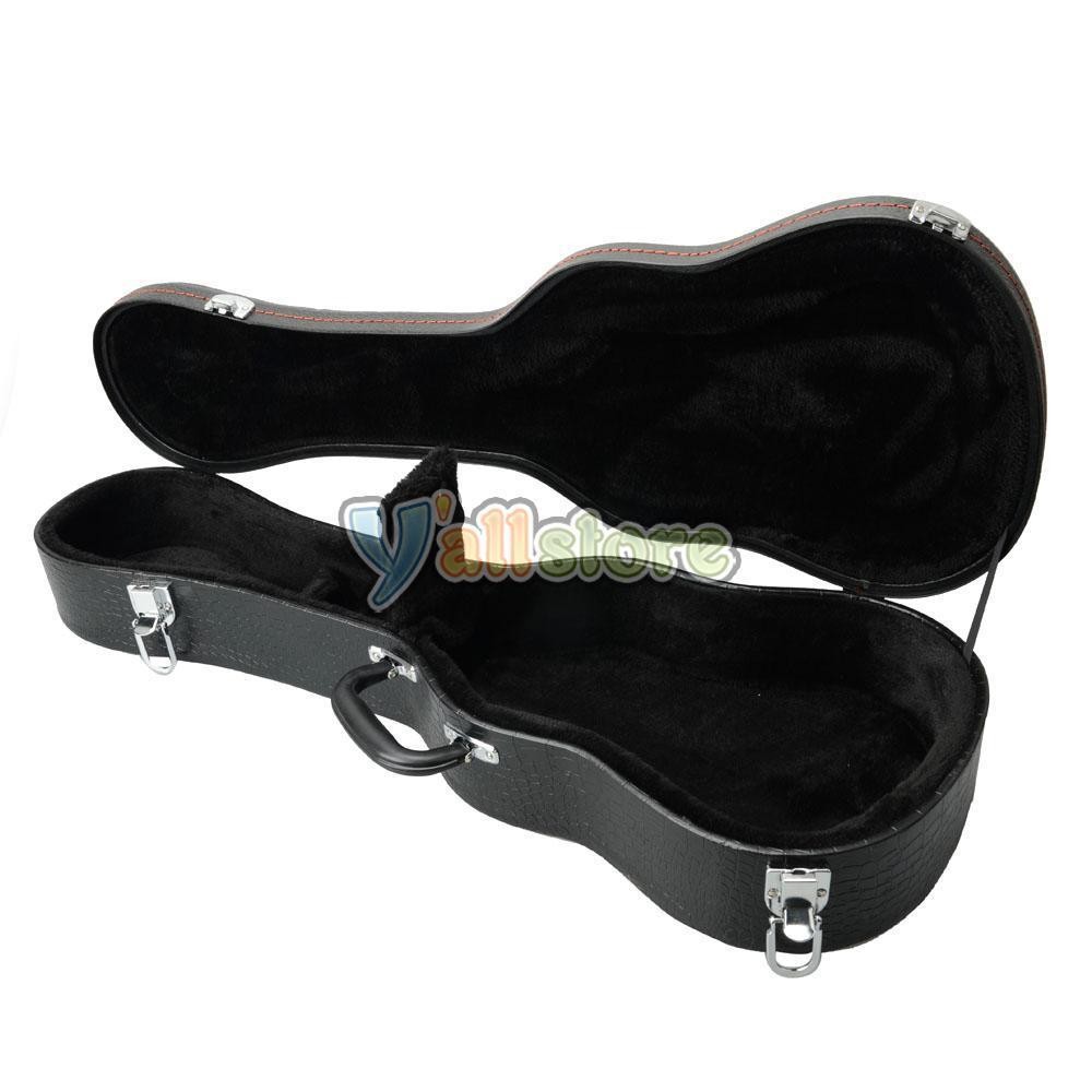 26" Black Tenor Python Pattern Hardshell Wood Case for Tenor Ukulele Case