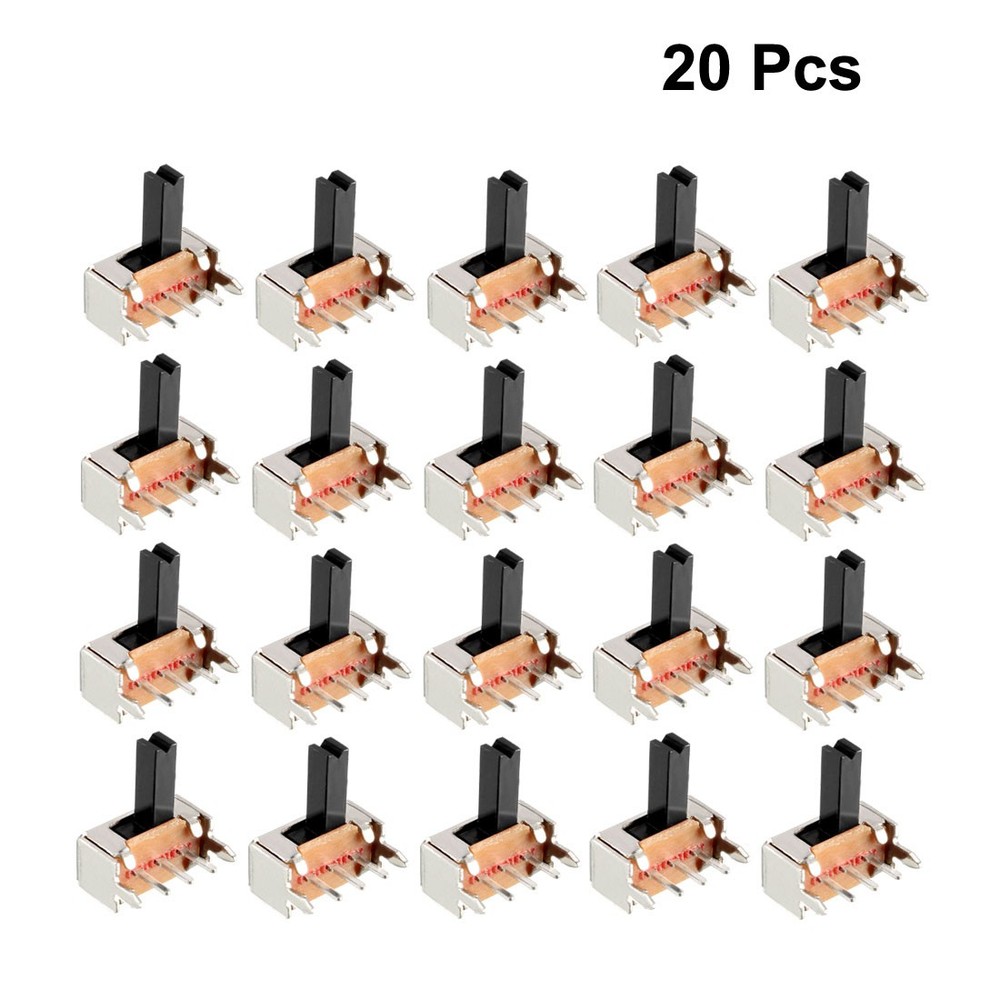 20Pcs 6mm Horizontal Slide Switch SPDT 1P2T 3 Terminals PCB Panel Latching