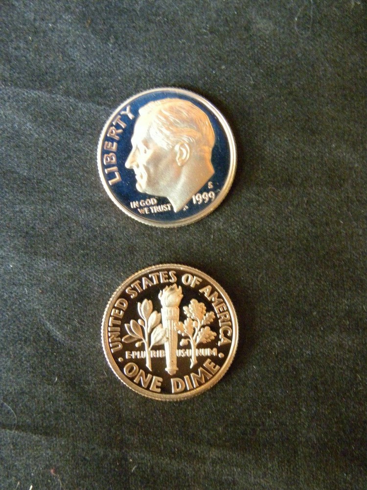 1999 S Clad Roosevelt Proof Dime