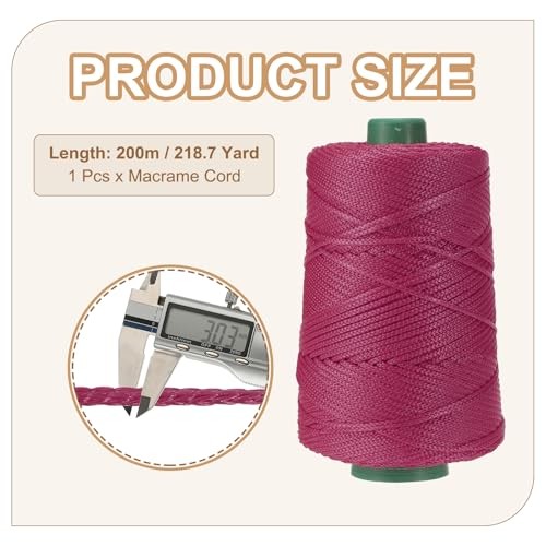 Polyester Macrame Cord, 3mm x 219 Yards Polypropylene Macrame Cords Braided