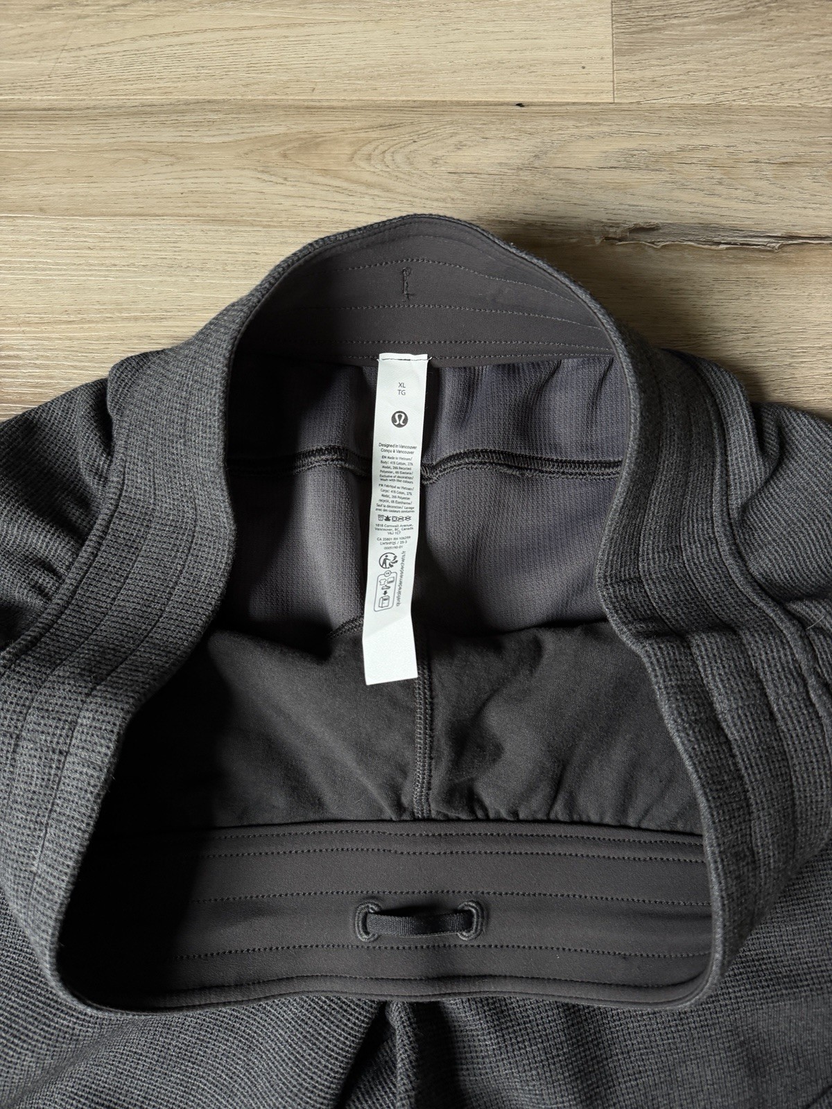 Lululemon Scuba Mid-Rise Wide-Leg Waffle Pant Heather Graphite Grey Sz L NWOT