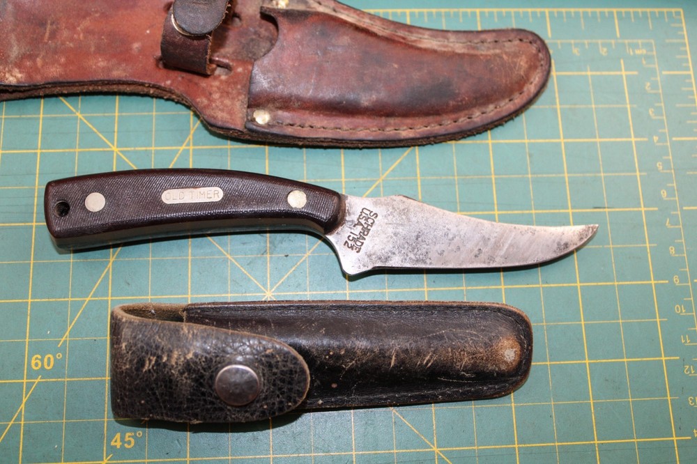 Schrade Old Timer 152 Knife & EZ Lap Diamond Sharpener W/ Sheaths