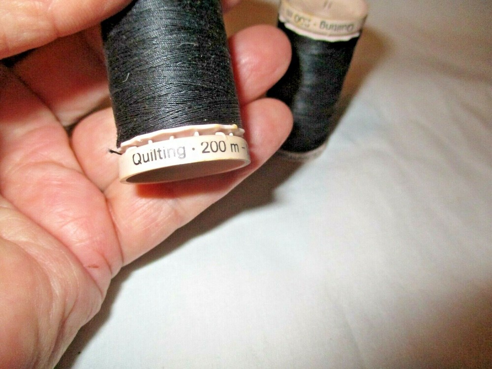 2 Spools Black Quilting Thread Made in Greece