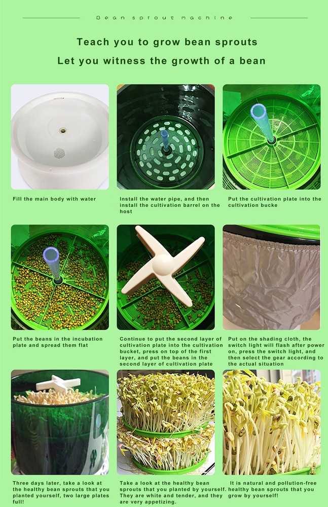 20W 2-Layer Bean Seed Sprouter Machine Automatic Bean Sprouts Machine Household