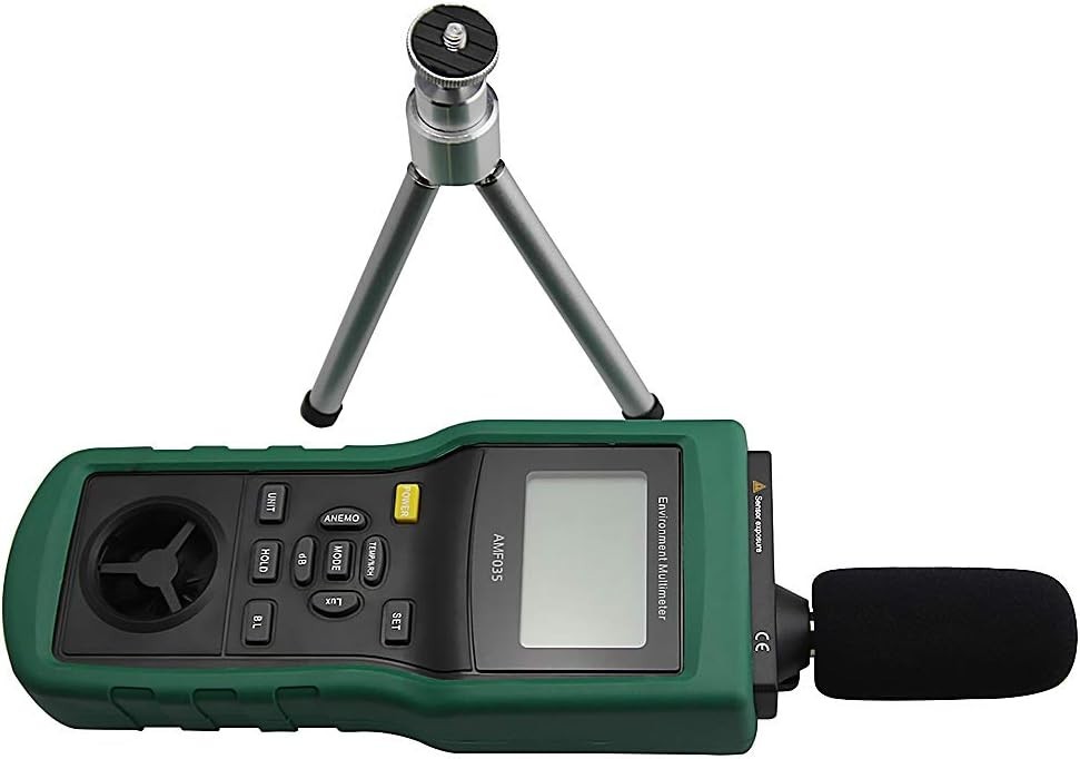Multi-Function Environmental Meter: Anemometer, Sound, Air Flow, Humidity & LUX