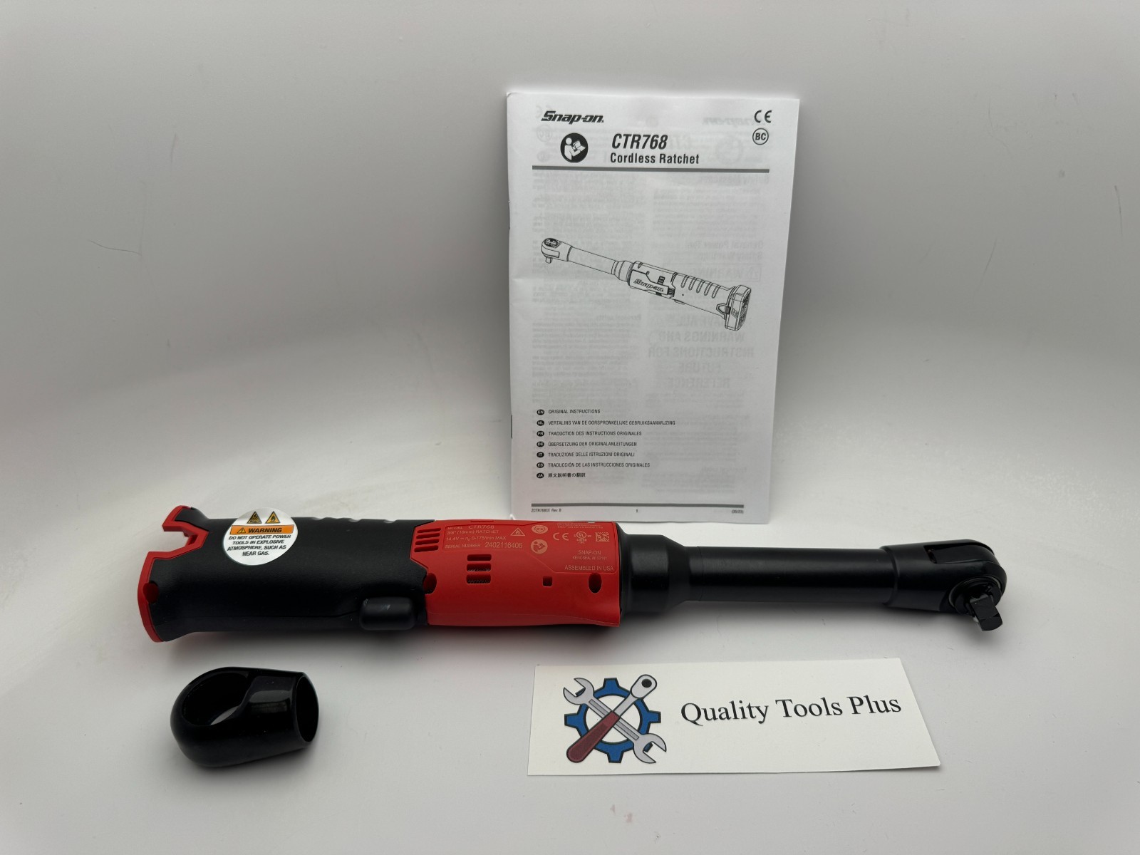 Snap-On NEW CTR768 Red 14.4 Volt 3/8” Drive Long Neck Cordless Ratchet