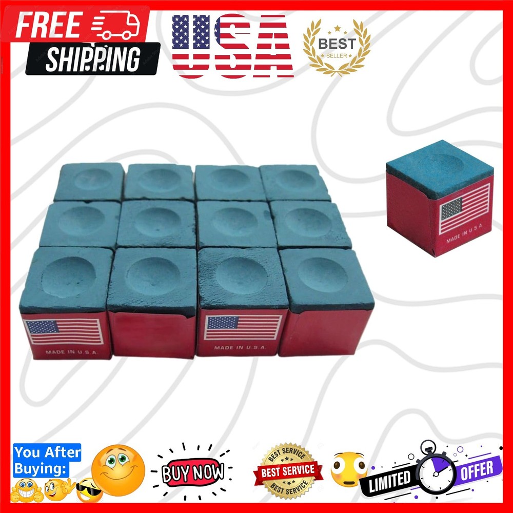 Billiard/Pool Cue Chalk Box, 12 Cubes