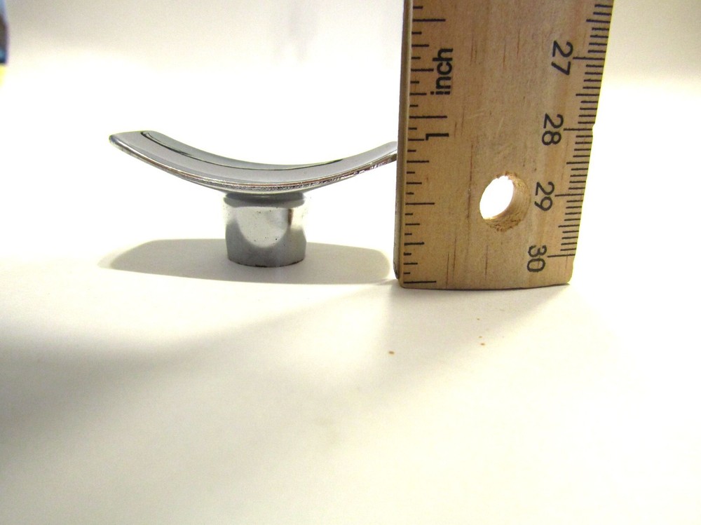Vintage Nos Rectangular Chrome Drawer Knobs 1" x2" Concave Cabinet Door Pulls