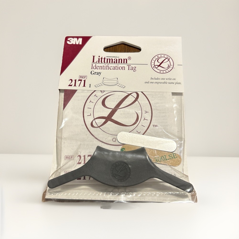 Littmann Stethoscope Identification ID Tag Gray  3M 2171 Engravable or Write-on