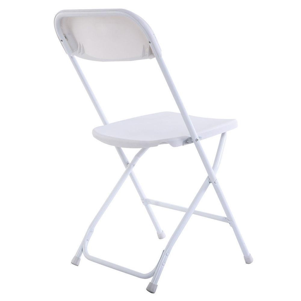 10 Pack Commercial White Plastic Portable Folding Chairs Stackable Picnic Party