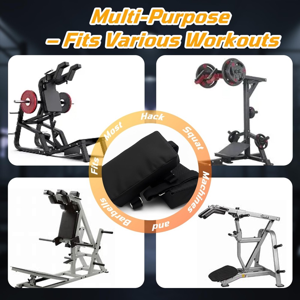 Hack Squat Shoulder Pads 2 PCS – Thick Foam Cushion with Adjustable Straps, R...