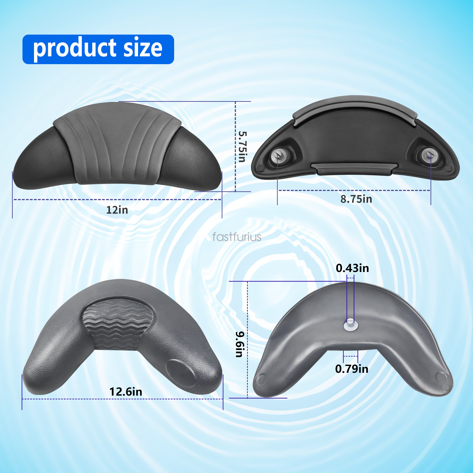 Neck Pillow & Head Rest Pillows fit Artesian Island spas hot tubs 26-1303-85