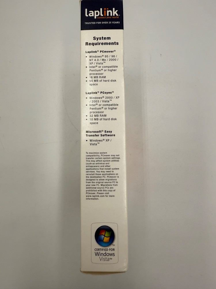 Laplink PC Mover Essentials (CD, Transfer Cable, Quick Start Guide) PCmover NEW