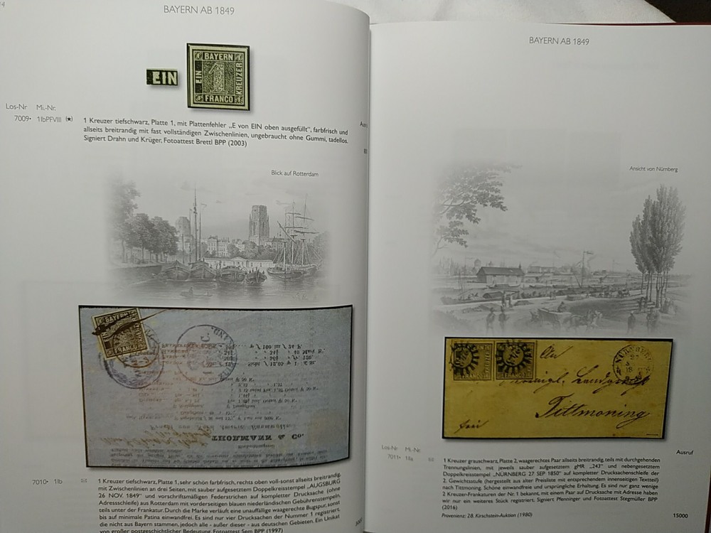 GERMAN POSTAL STAMP CATALOG BAVARIA FROM 1849 GUSTAV STRUNK COLLECTION PART IV