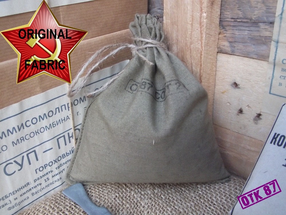Medium green cotton duck ration bag, WW2 Red Army reproduction