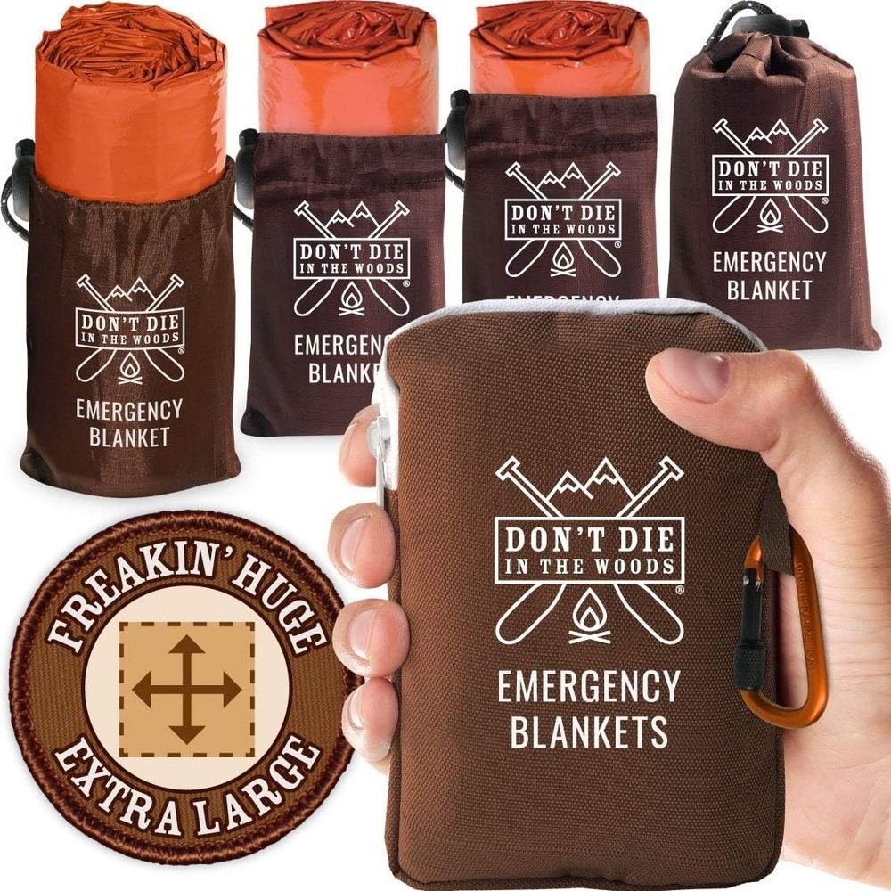 Freakin’ Huge Emergency Blankets [4-Pack] Extra-Large Thermal Mylar Space Bla...