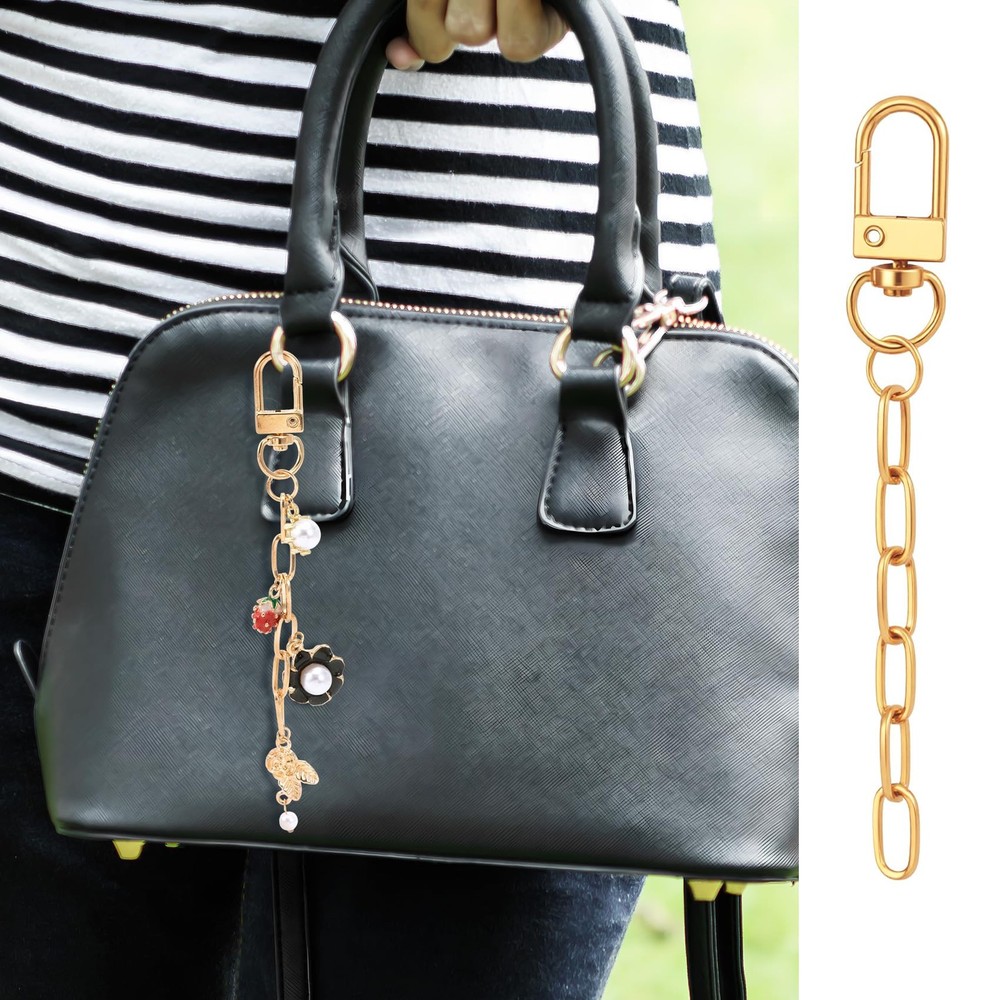 20pcs Gold Keychain Making Kit, Key Ring Swivel Snap Hook Chains, Extender Ke...