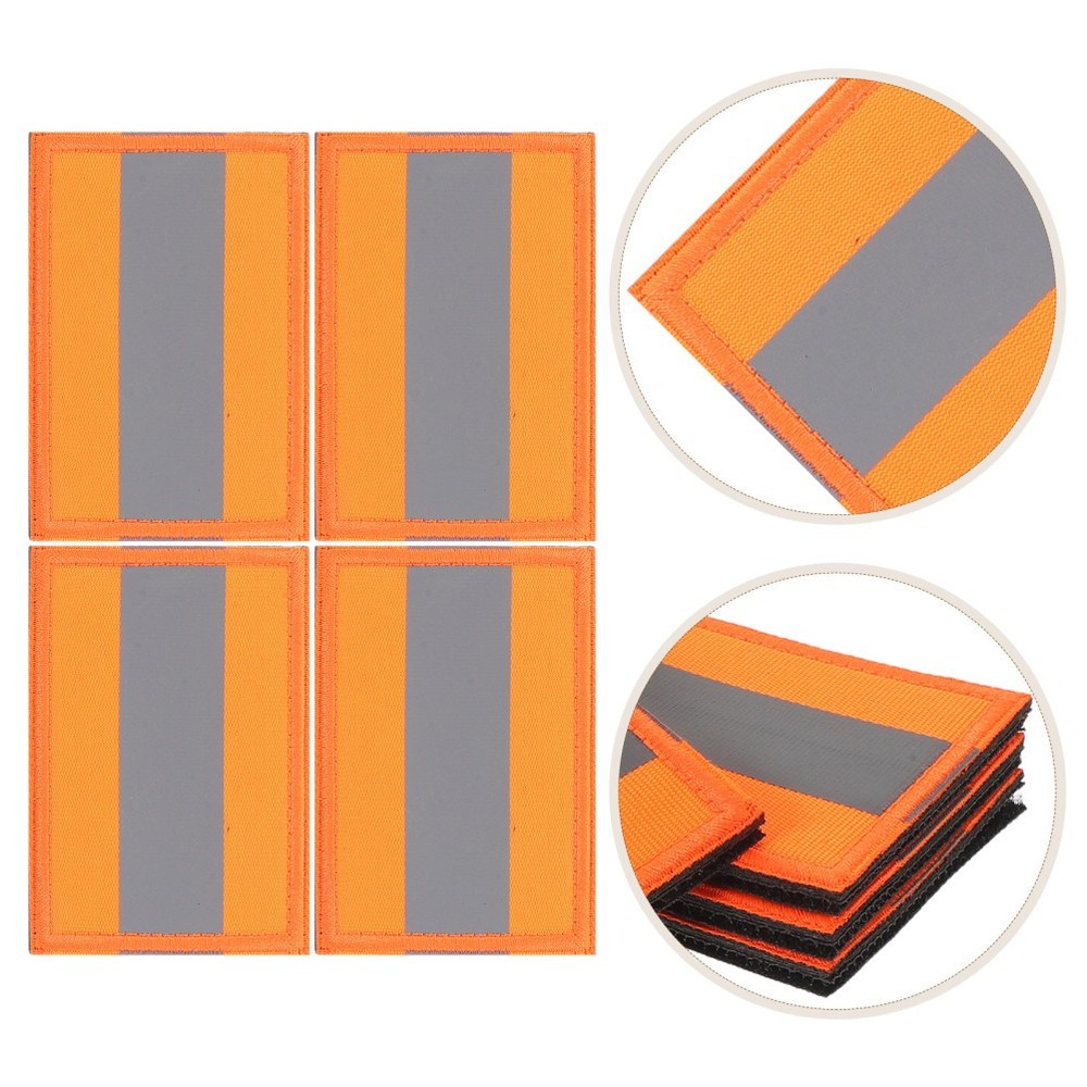 4 Pcs Rain Jackets Security Patch Reflective Night Camping Hiking
