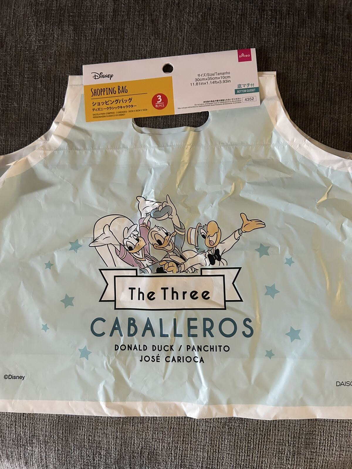 Disney DONALD DUCK Shopping Bag 3 Pcs caballeros Hard To Find Retro Vintage L@@k