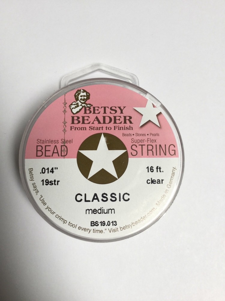 betsy beader .014” medium classic steel stringing wire 10 spools