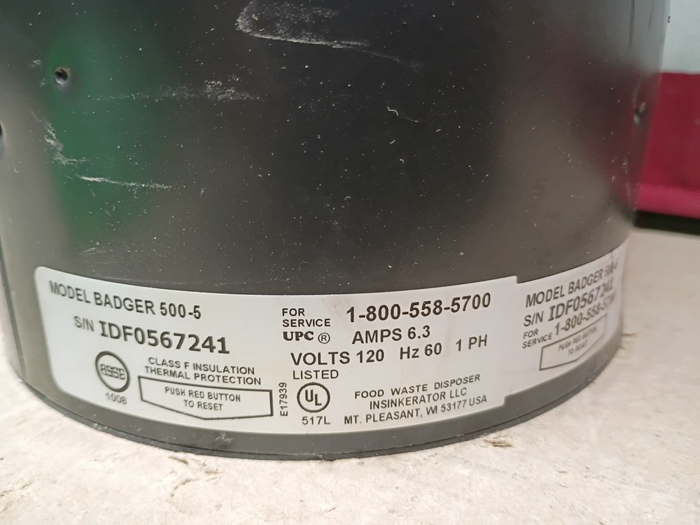 InSinkErator Badger 500, 1/2 HP Continuous Feed Kitchen Garbage Disposal, OB