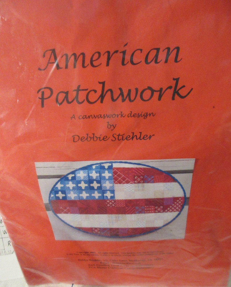 HTF Debbie Stiehler AMERICAN PATCHWORK Needlepoint KIT w/ Shaker BOX!