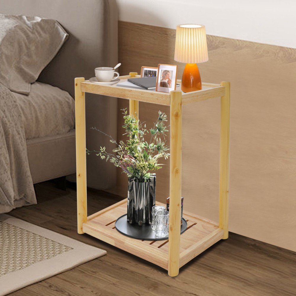 Wood Printer Stand Mobile Printer Table Under Desk Printer Cart 20kg/44lbs