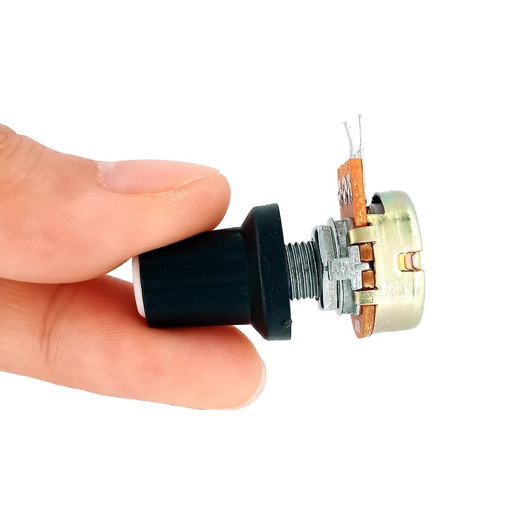 10 Pcs 6mm Shaft Hole Dia Plastic Threaded Knurled Potentiometer Knobs wh148 Cap