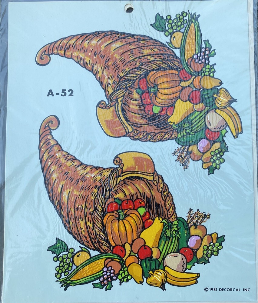 Cornucopia , water slide decals vintage