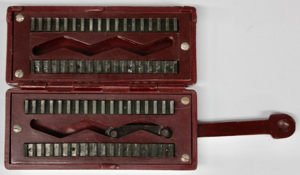 Original Vintage German Merascha Bakelite Pull Bar Razor Blade Sharpener