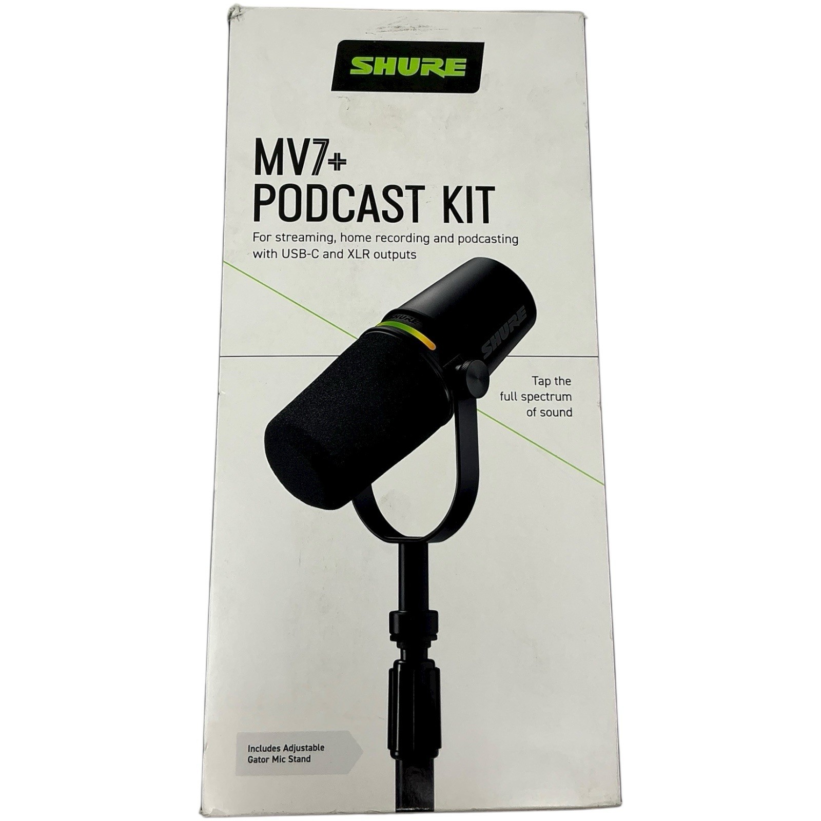 Shure MV7+ Hybrid Output USB-C & XLR Podcast Microphone & Desktop Stand Black