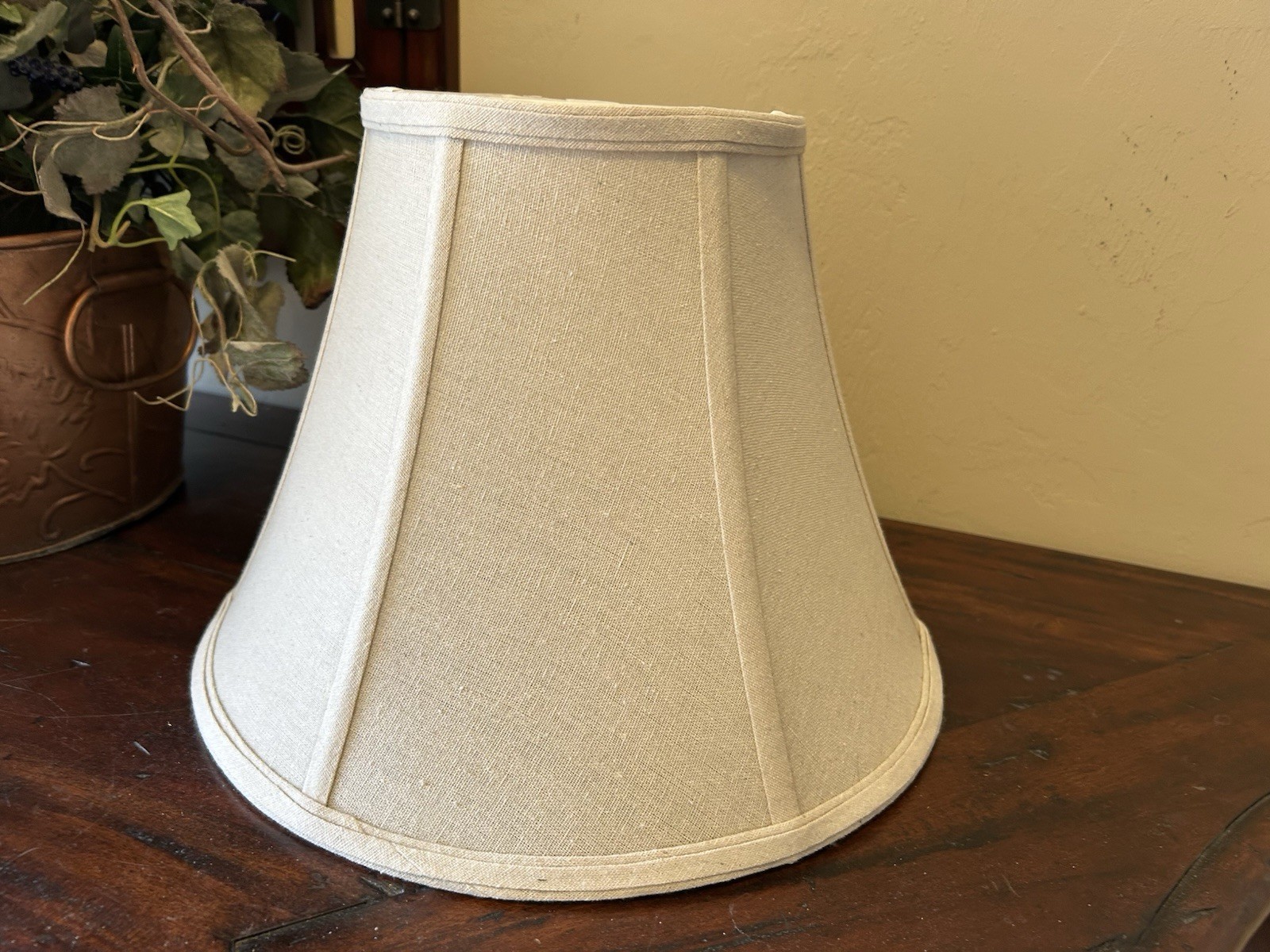 10" tall Linen Bell Shaped Lamp Shade~7" diam top~14" diam base~Sand beige
