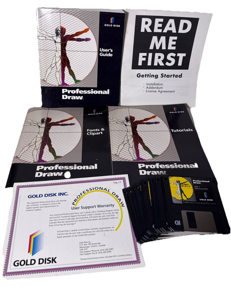 Professional Draw - Gold Disk - PC DOS Disk Set