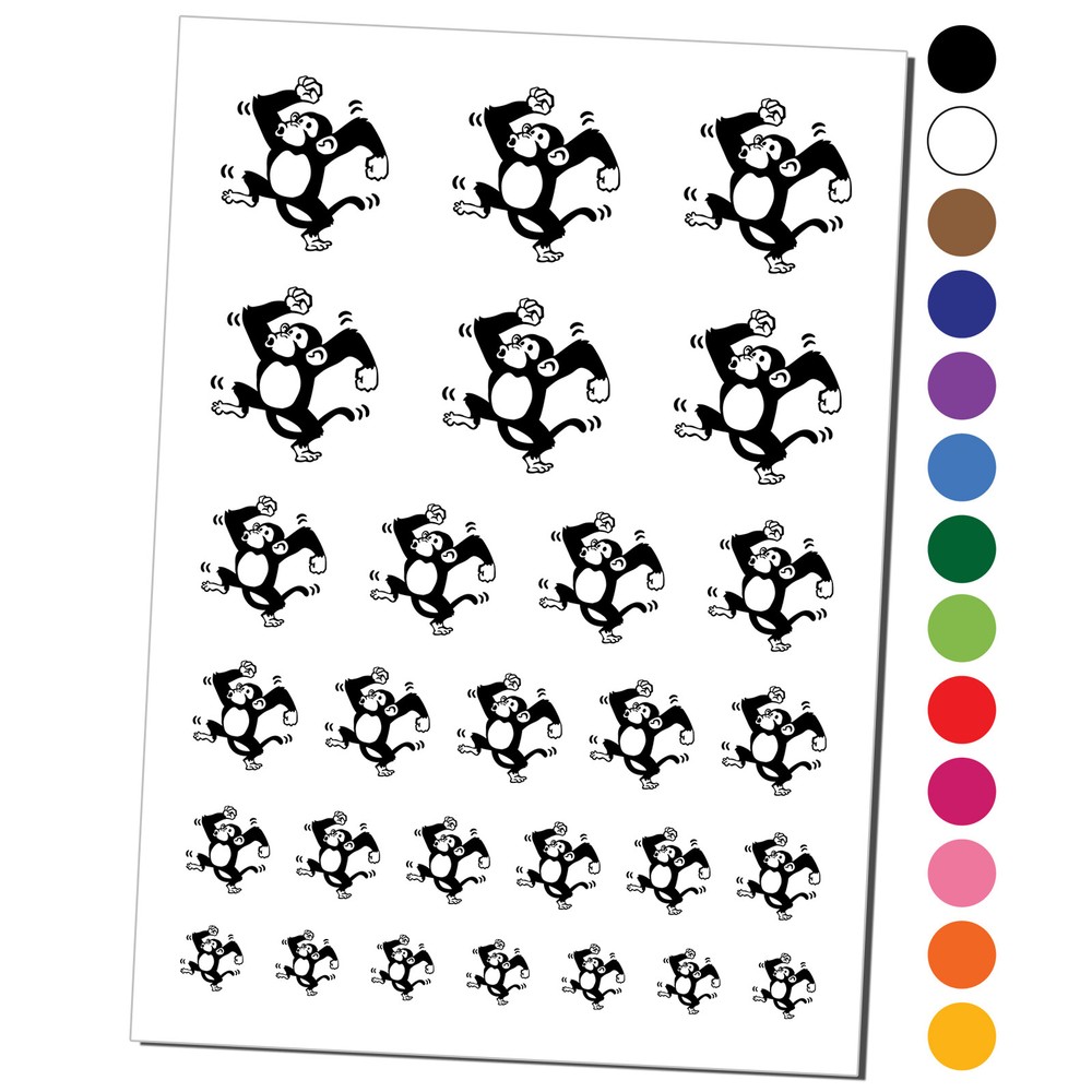Fun Dancing Monkey Temporary Tattoo Water Resistant Set