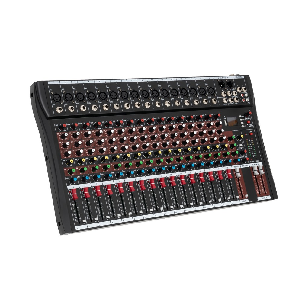 16-Channel Professional Mixer with Bluetooth, DSP & USB Connectivity