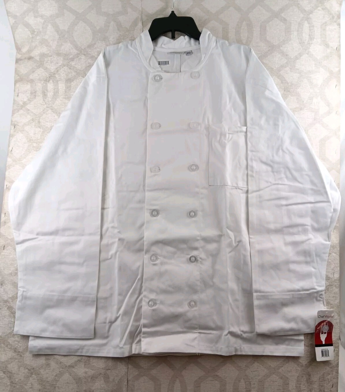 Chef Works Coat Mens 2XL XXL White Long Sleeves