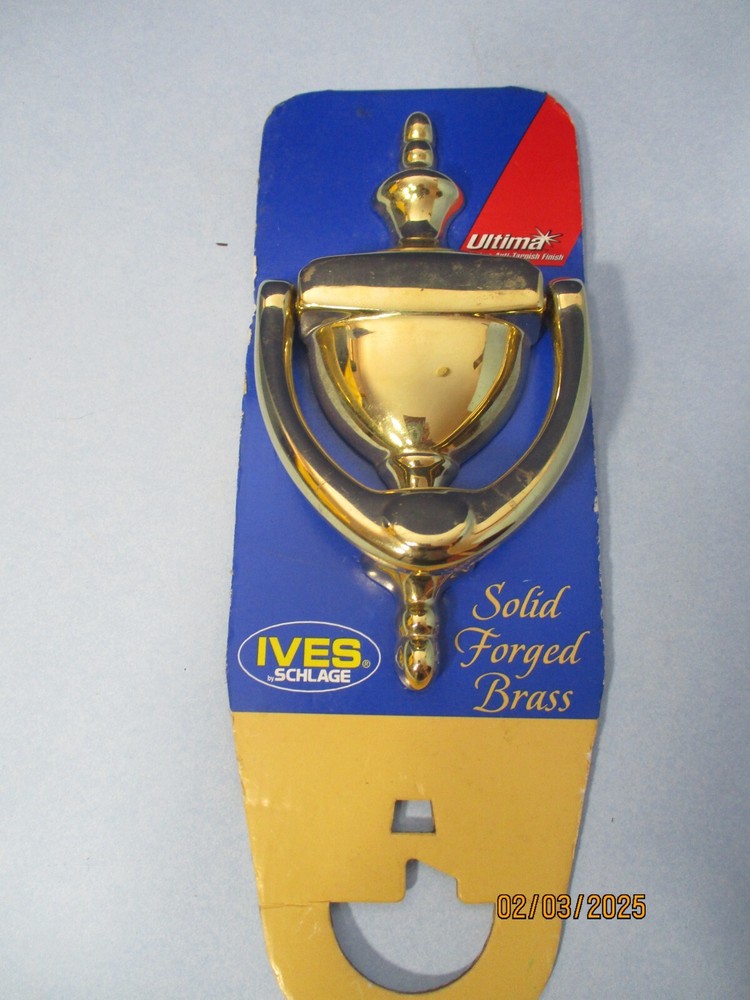 Ives Schlage Solid Forge Brass Door Knocker