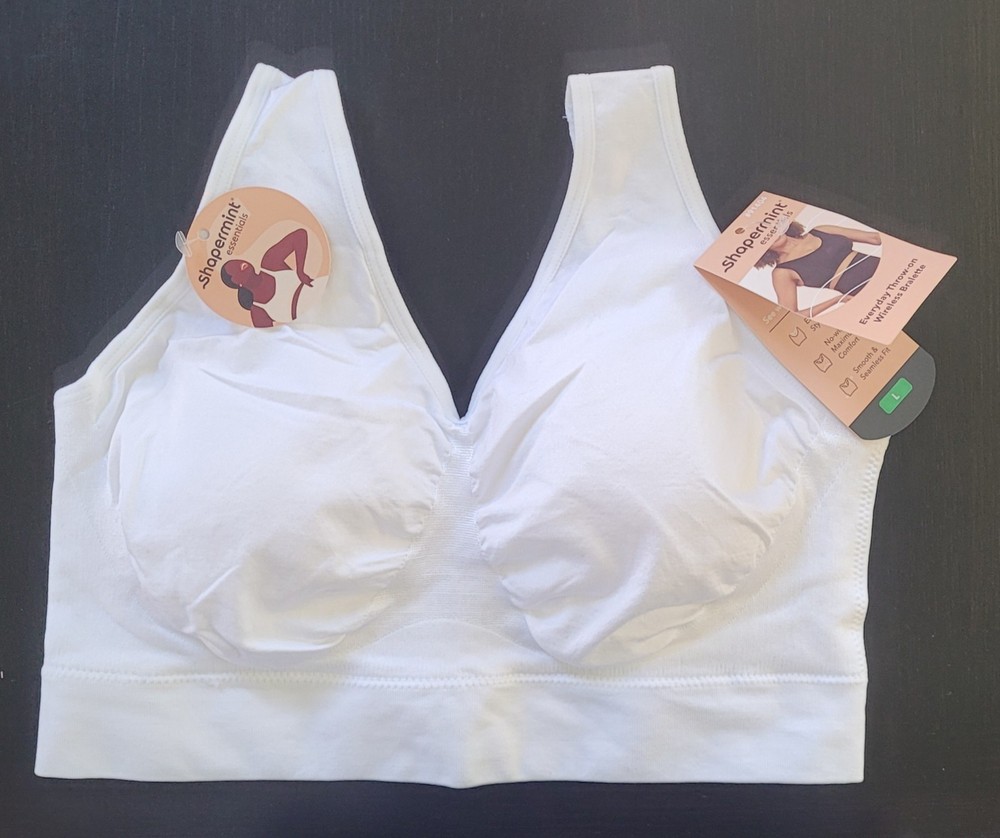 NWT Shapermint Essentials Women's Everyday Throw-on Wireless Bralette, Large