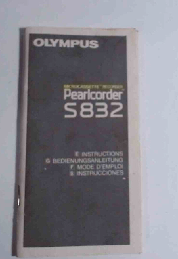 Olympus Microcasette Recorder Pearlcorder S832 Instruction Manual