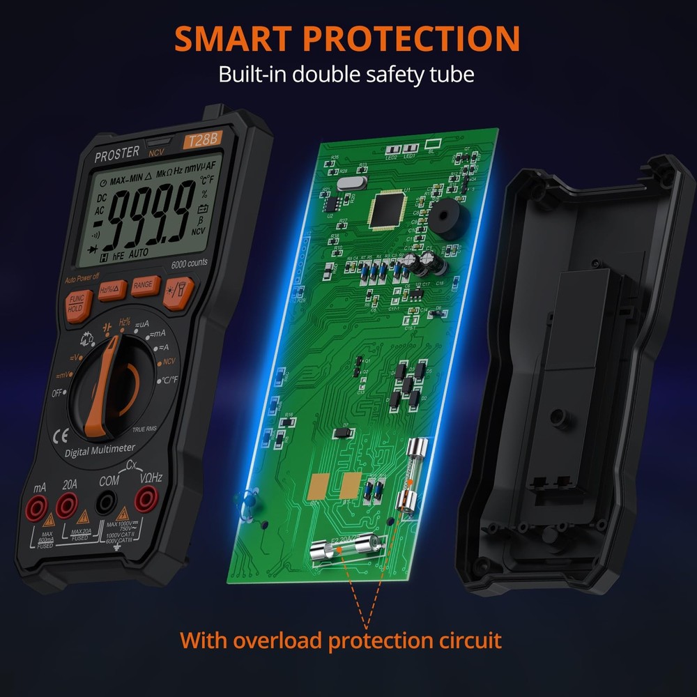 Digital Multimeter 6000 Count - TRMS Voltmeter Multimetro Digital Auto Range ...